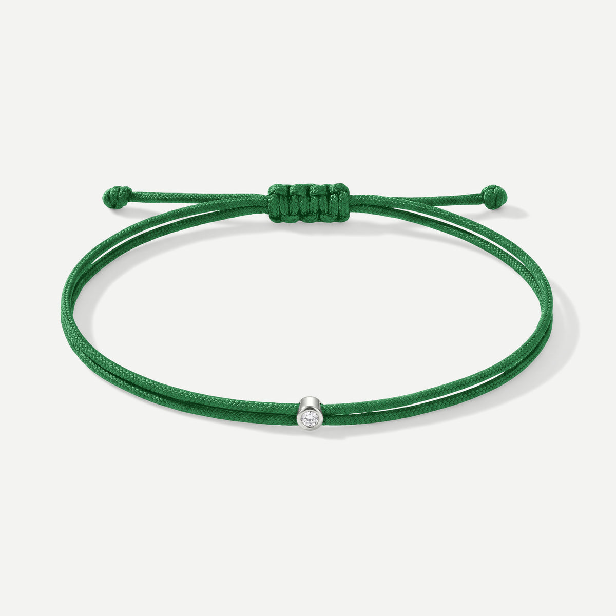 Double Eco-Cord Armband Apfelgrün – Silber