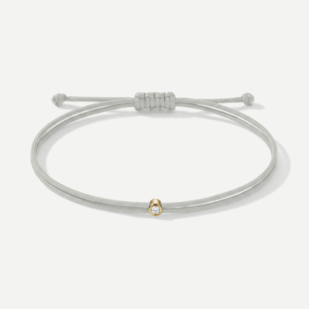 Double Eco-Cord Armband Ecru – Gelb vergoldet