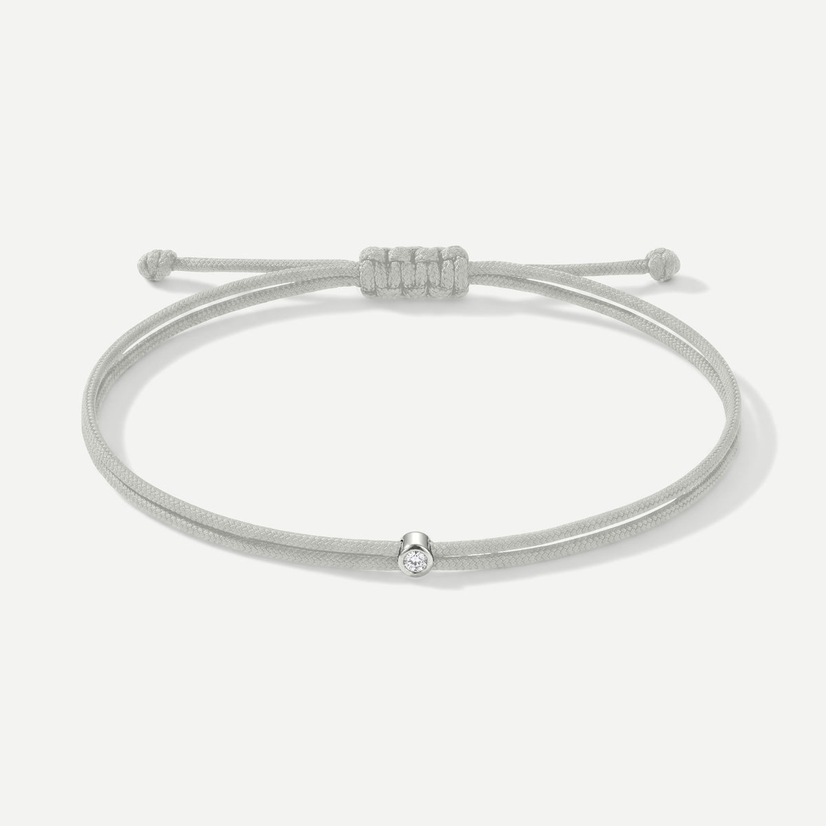 Double Eco-Cord Armband Ecru – Silber
