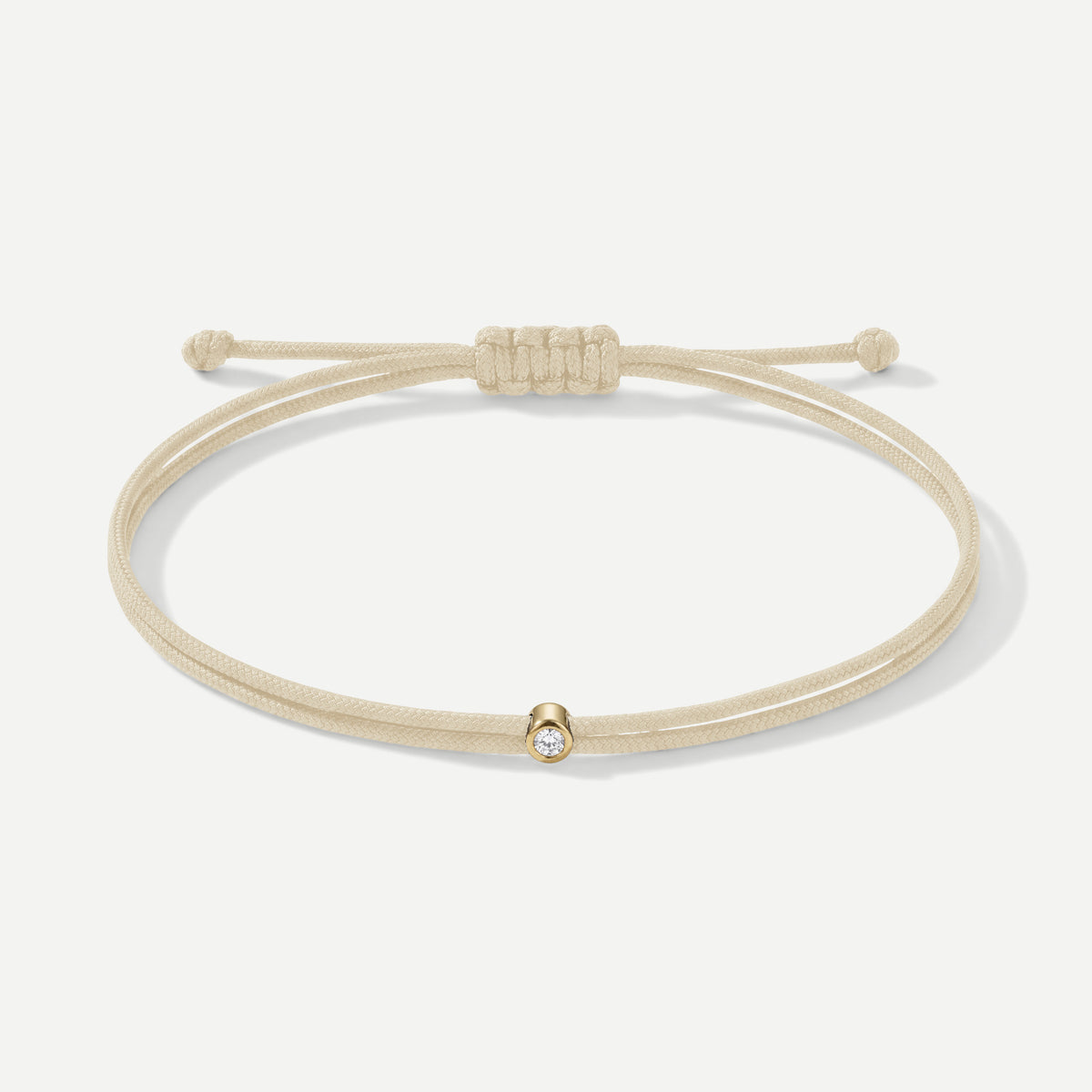 Double Eco-Cord Armband Elfenbein – Gelb vergoldet