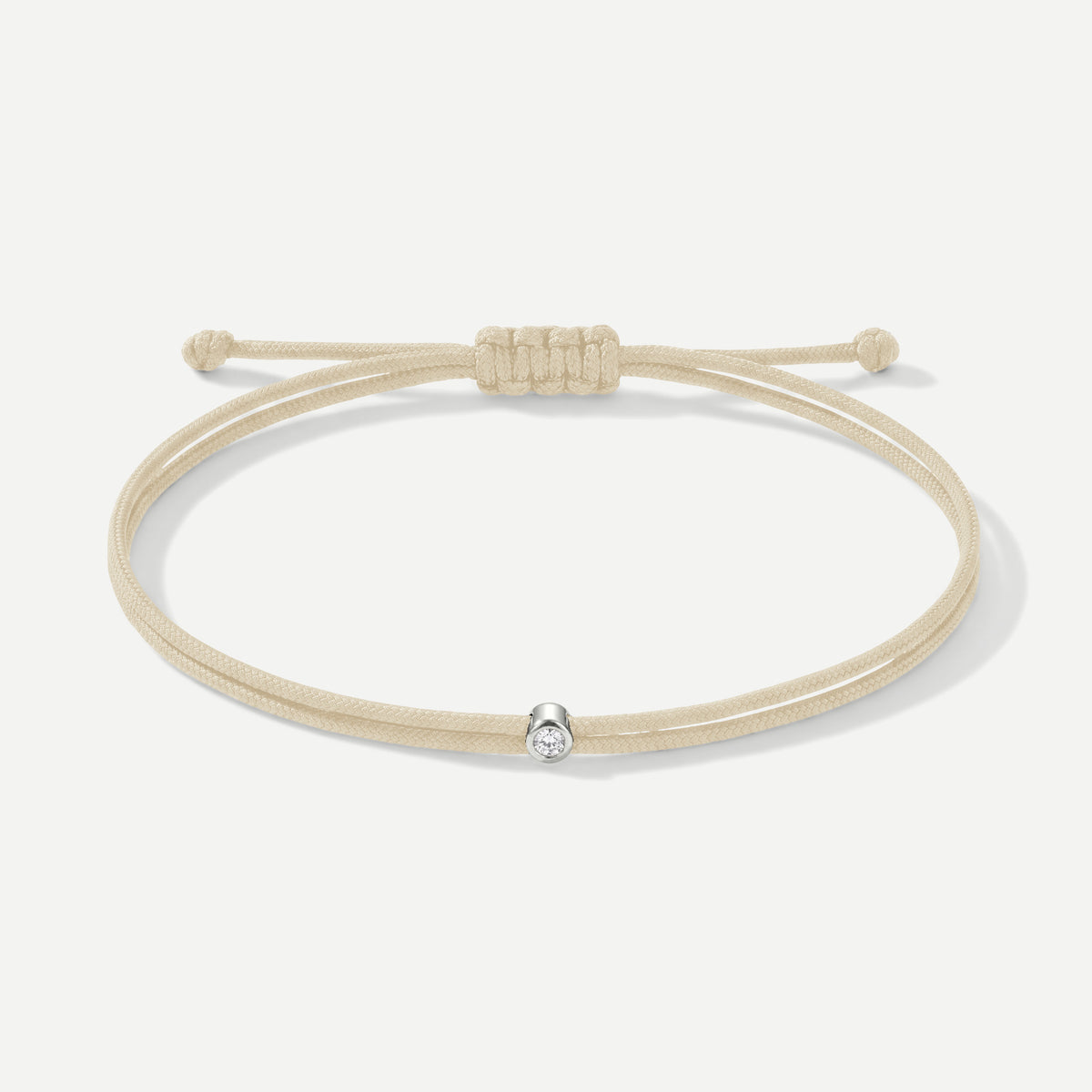 Double Eco-Cord Armband Elfenbein – Silber