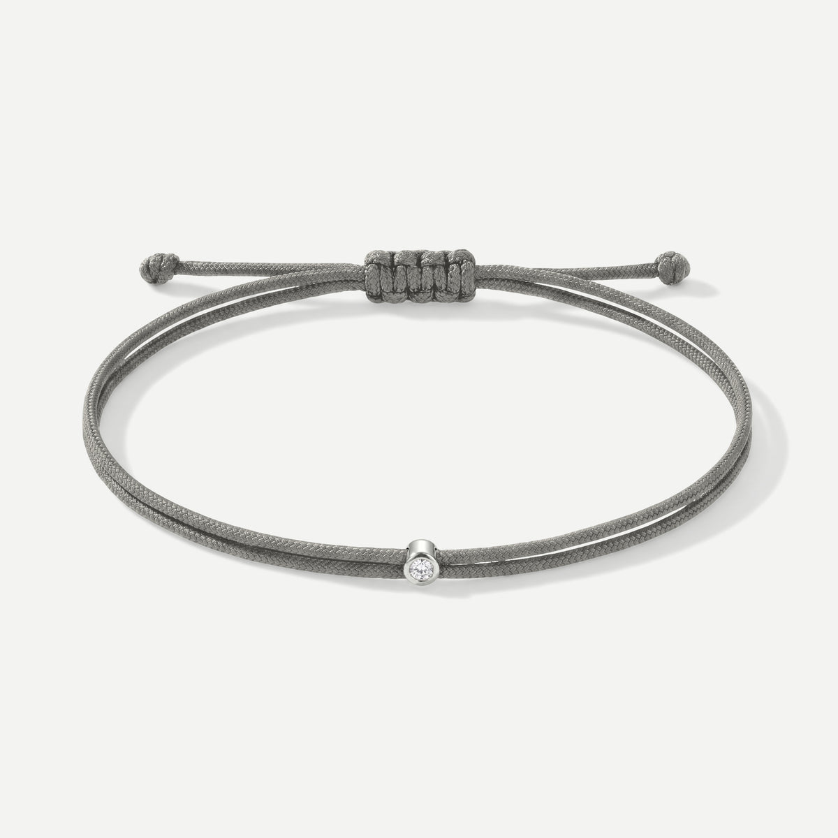 Double Eco-Cord Armband Grau – Silber