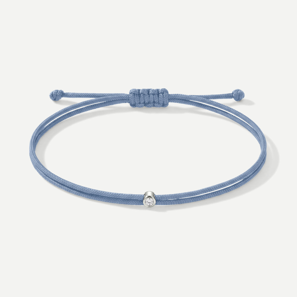 Double Eco-Cord Armband Graublau – Silber