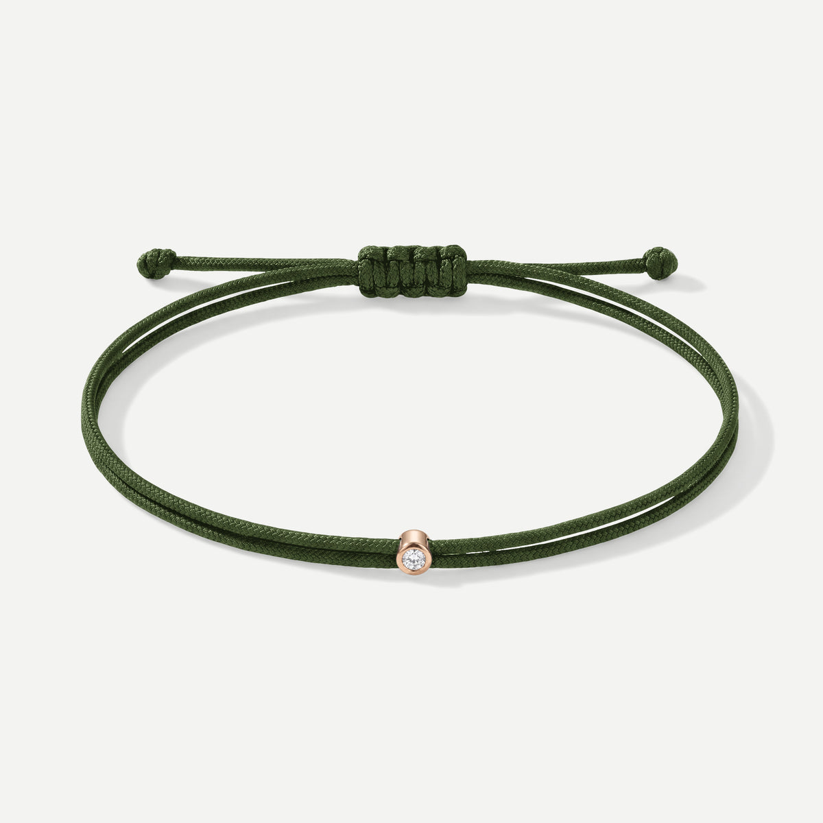 Double Eco-Cord Armband Khaki – Rosé vergoldet