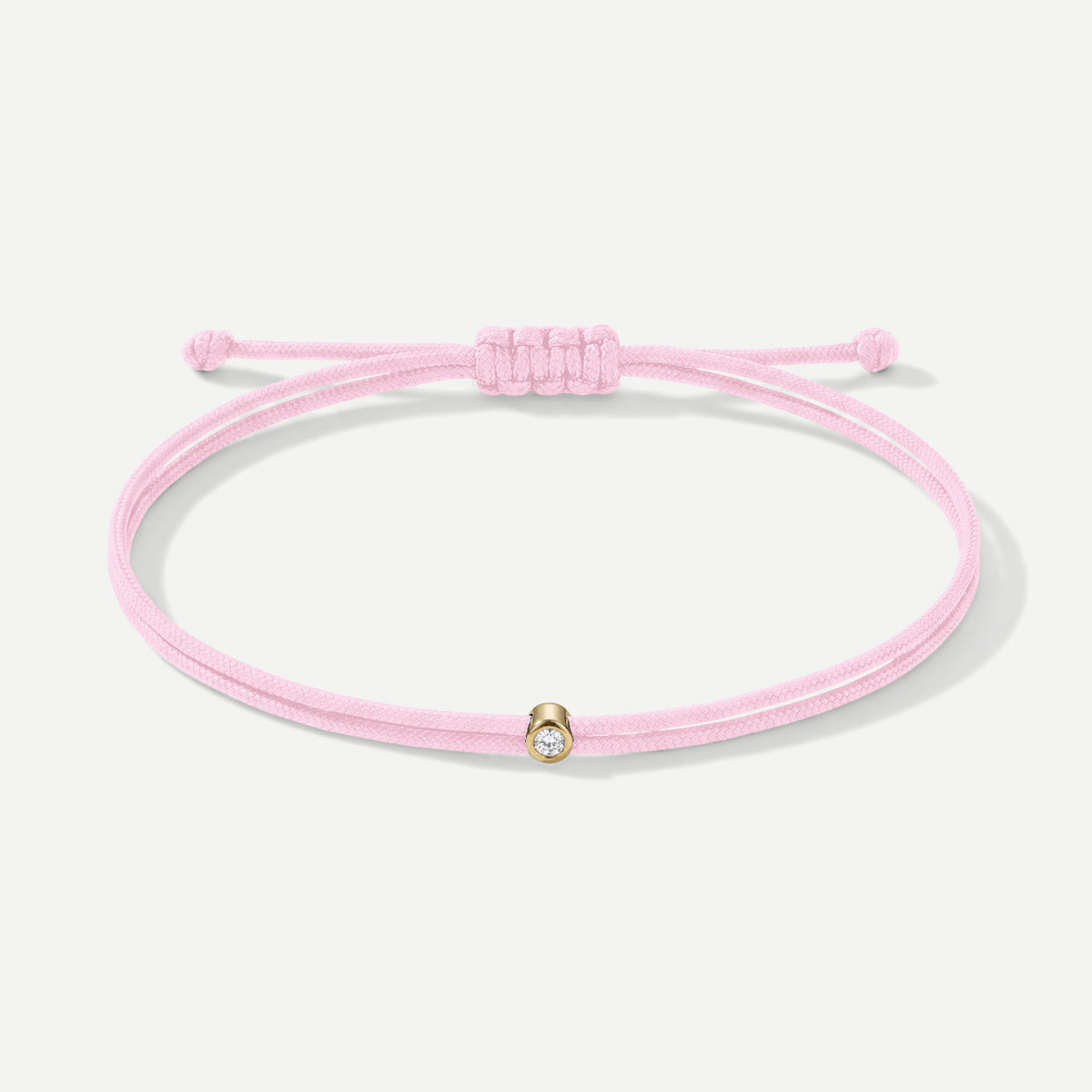 Double Eco-Cord Armband Rosa – Gelb vergoldet