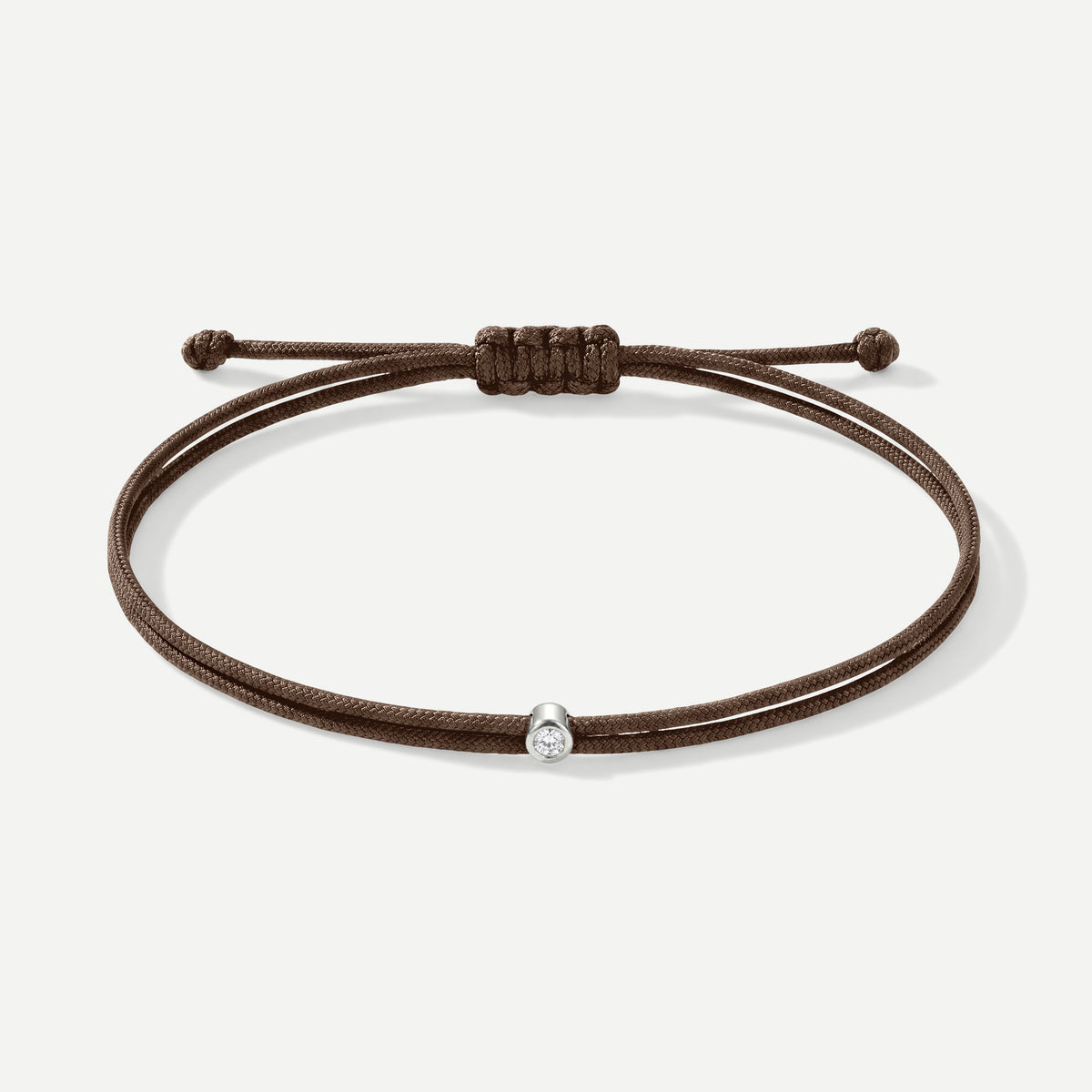 Double Eco-Cord Armband Schoko – Silber