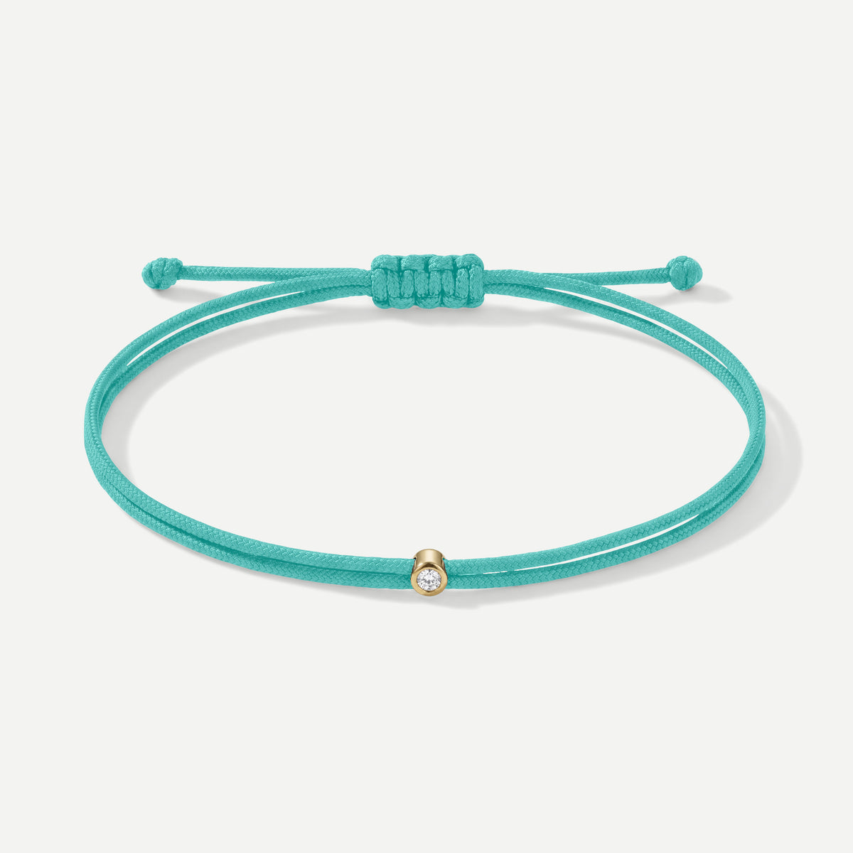 Double Eco-Cord Armband Türkis – Gelb vergoldet