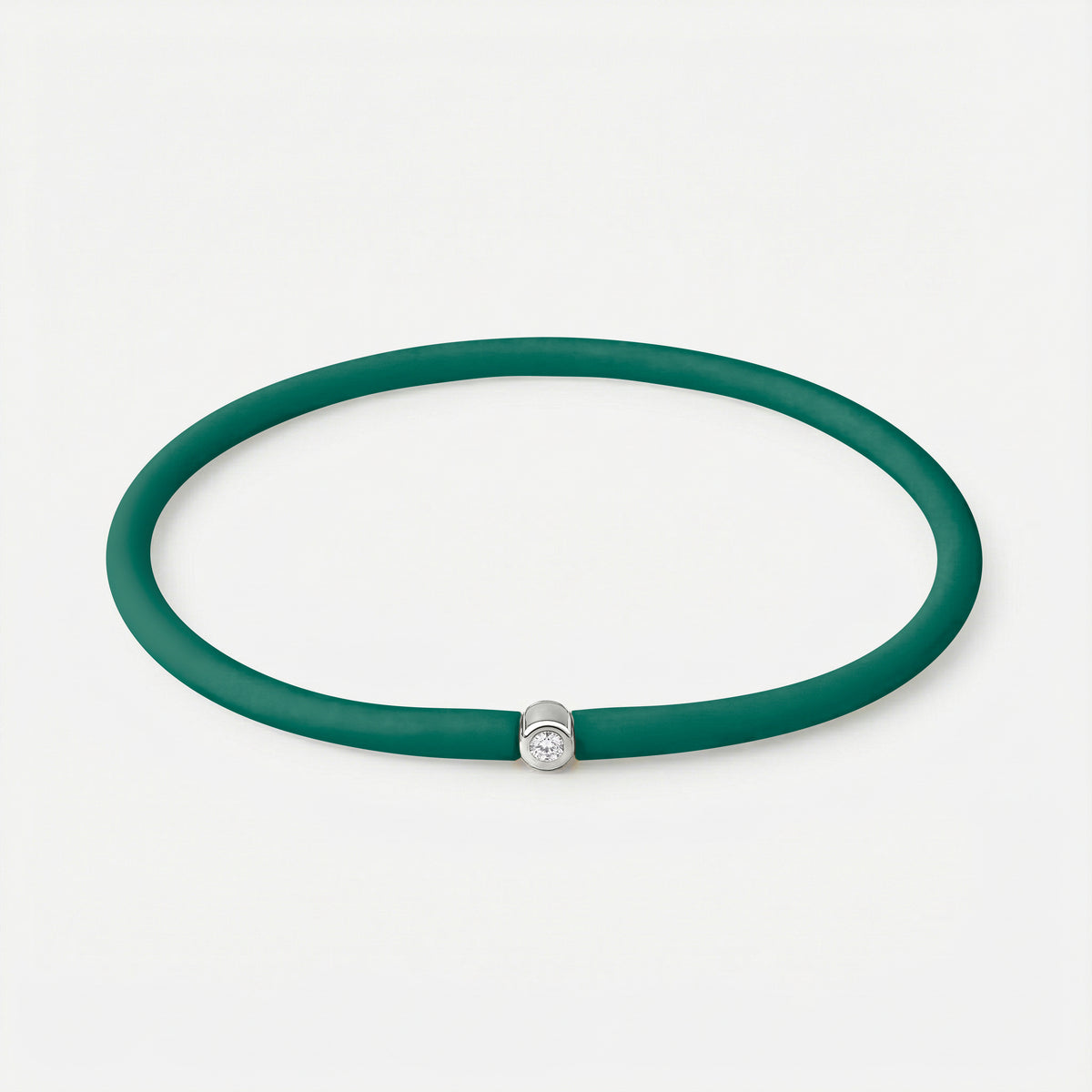 Rainbow Armband Flaschengrün – Silber