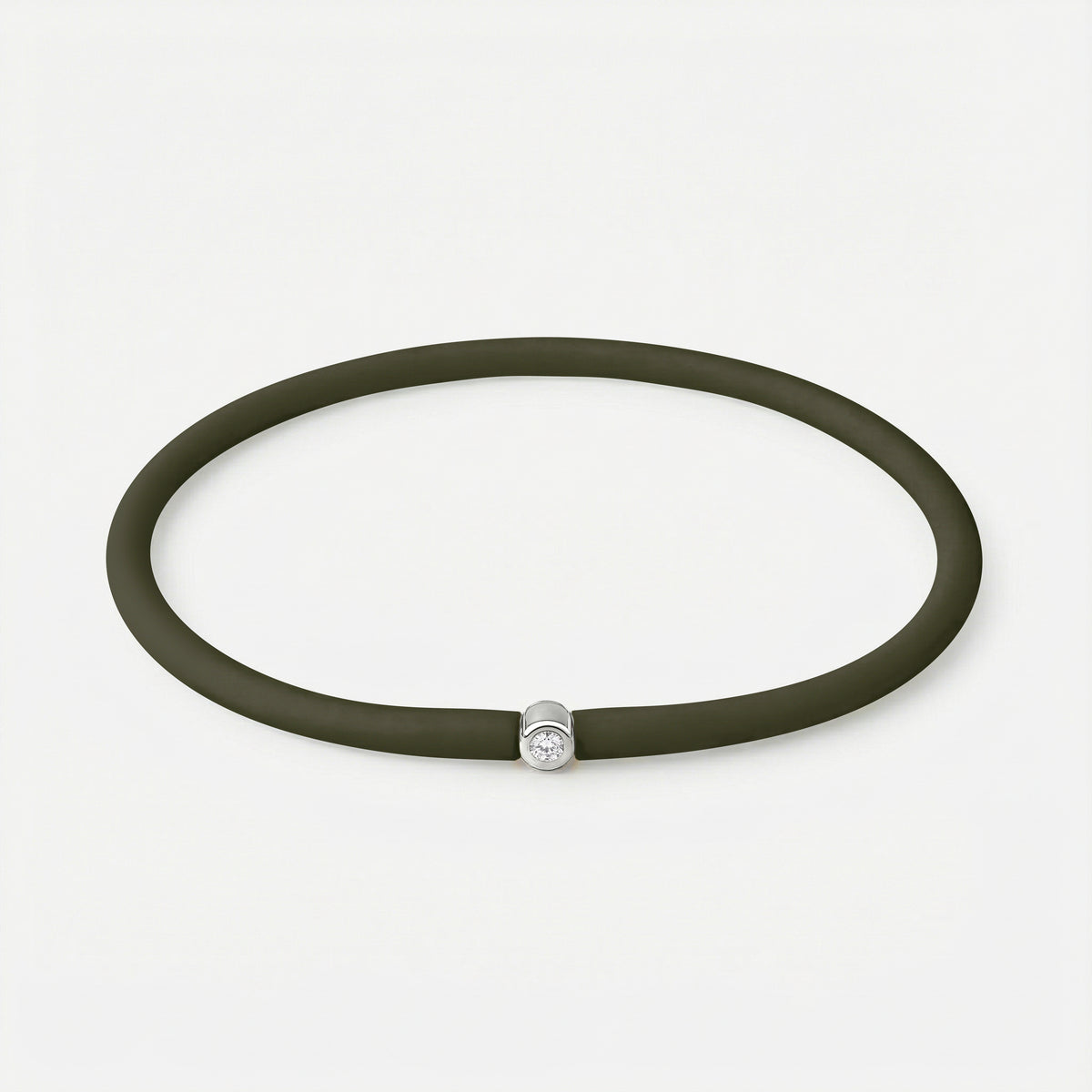 Rainbow Armband Khaki – Silber