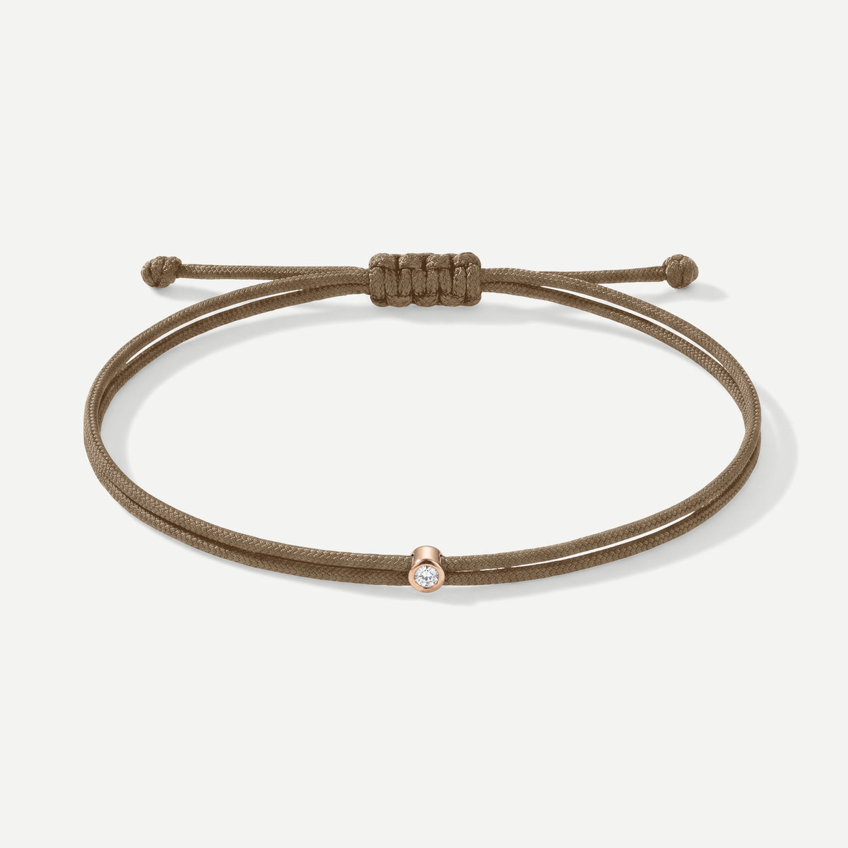 Double Eco-Cord Armband Beige – Rosé vergoldet