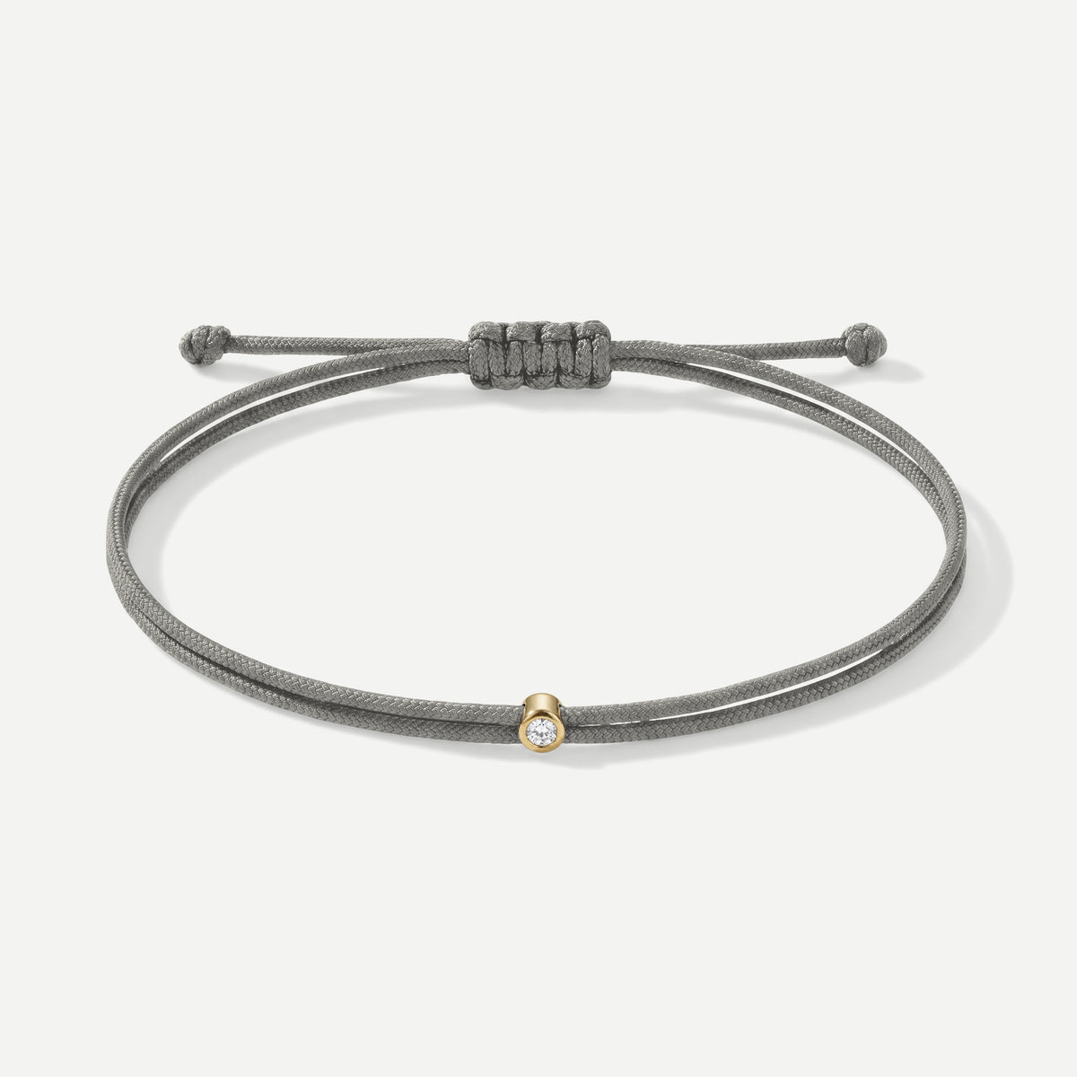 Double Eco-Cord Armband Grau – Gelb vergoldet