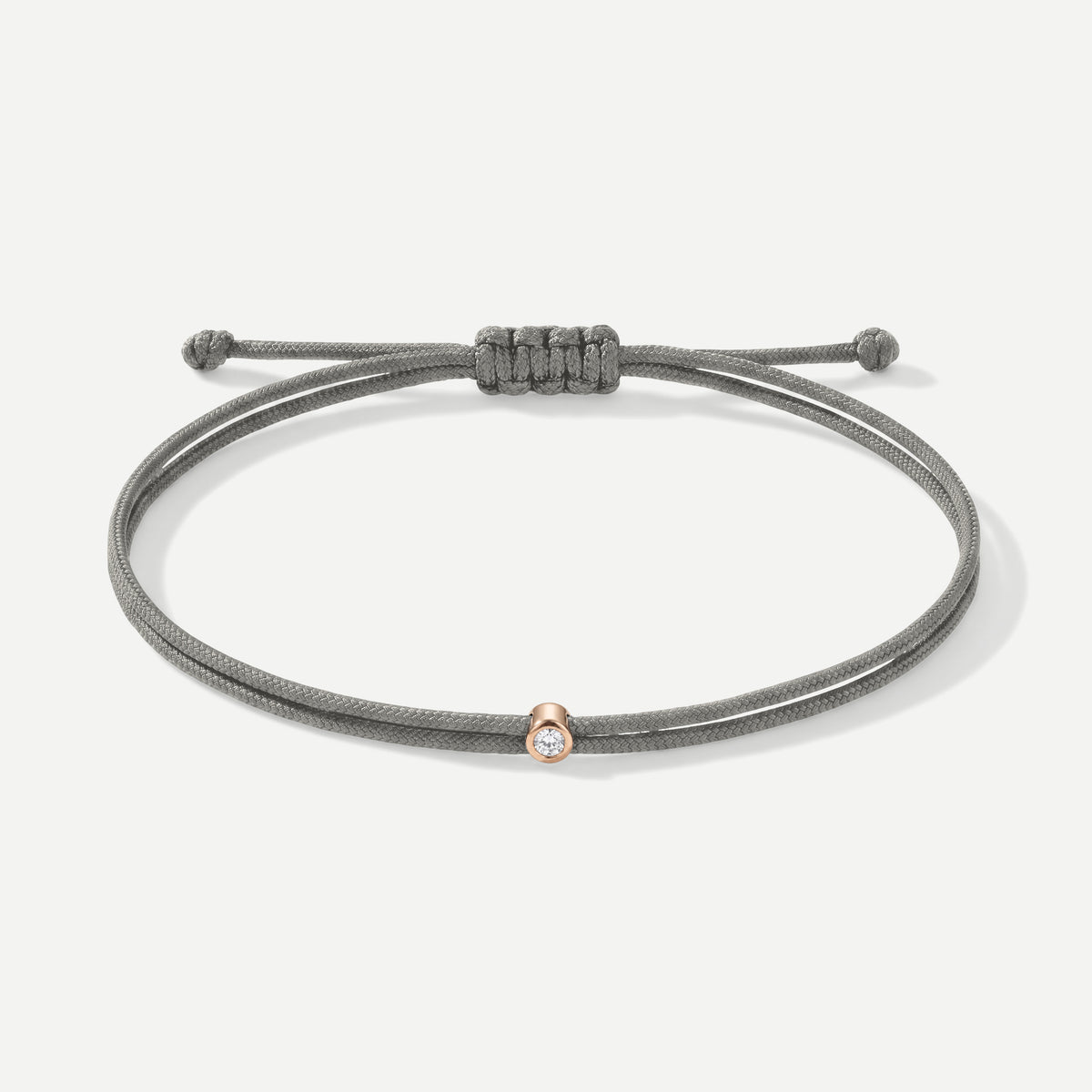 Double Eco-Cord Armband Grau – Rosé vergoldet