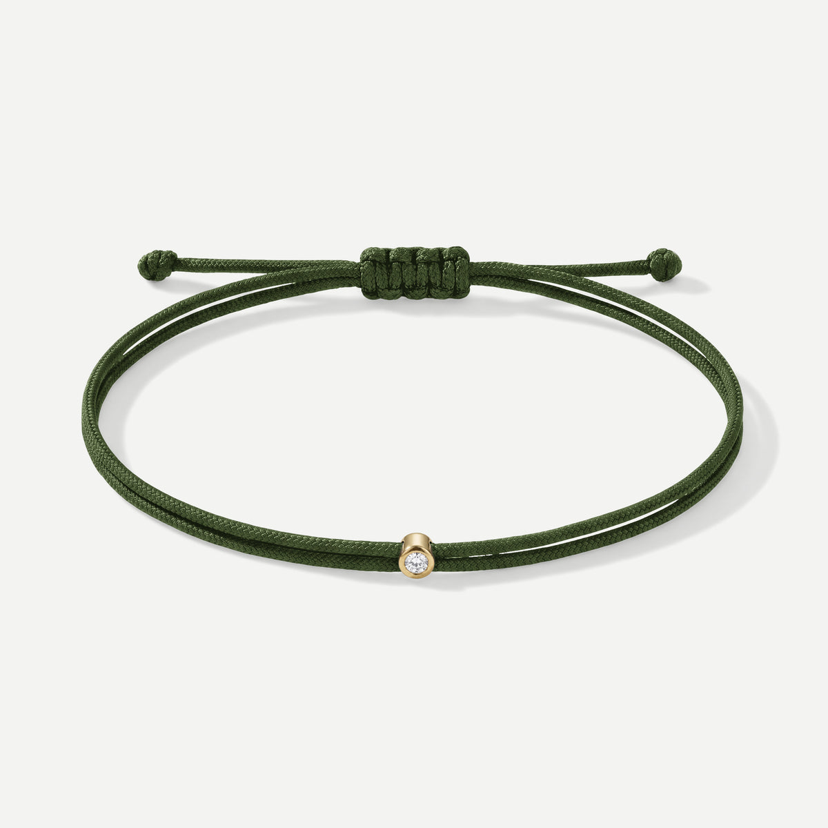 Double Eco-Cord Armband Khaki – Gelb vergoldet