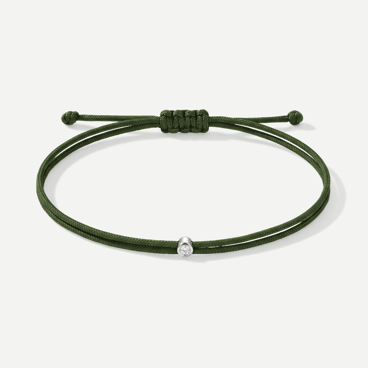 Double Eco-Cord Armband Khaki – Silber