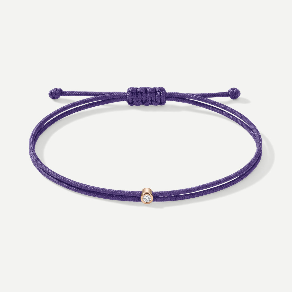 Double Eco-Cord Armband Lila – Rosé vergoldet