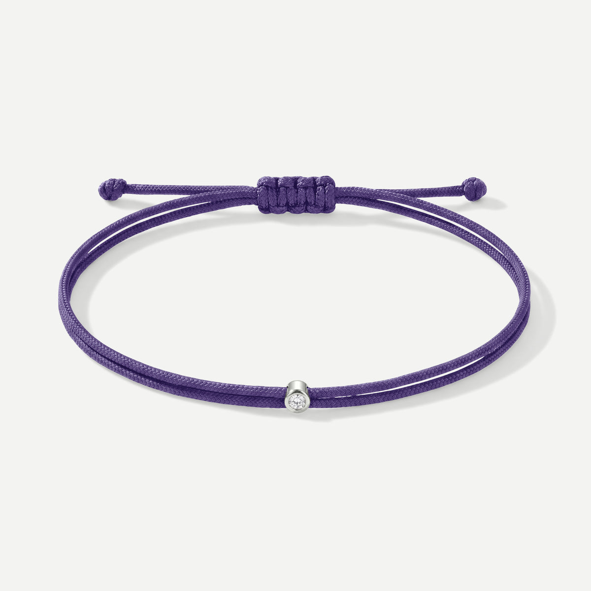 Double Eco-Cord Armband Lila – Silber