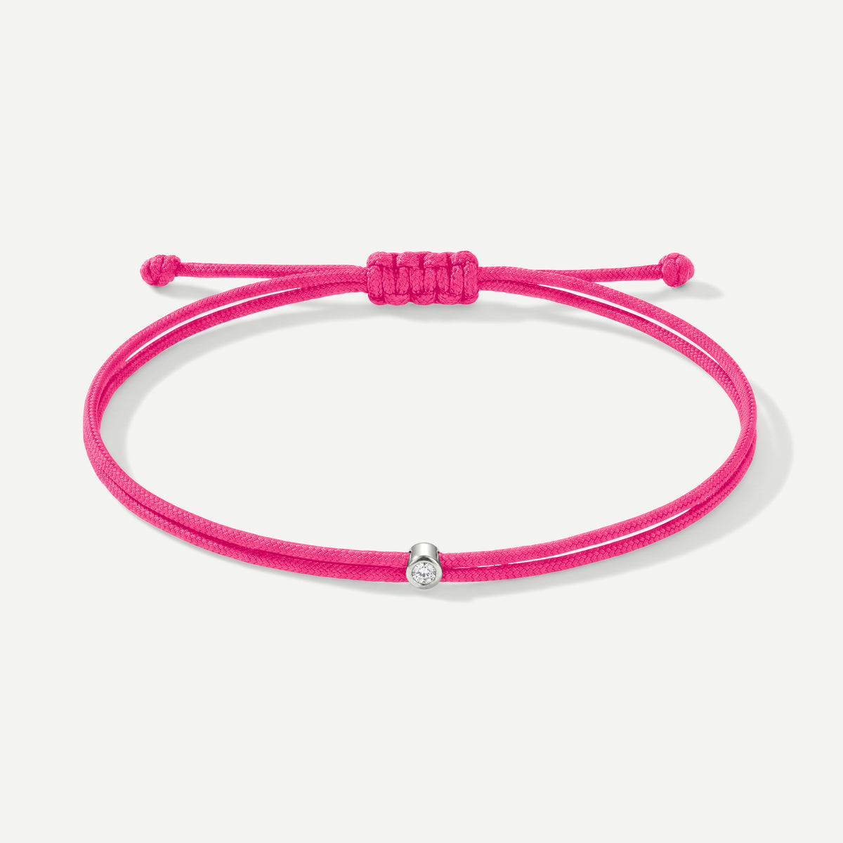 Double Eco-Cord Armband Pink – Silber