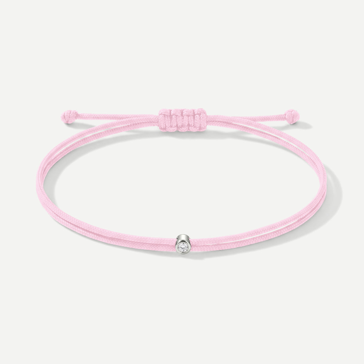 Double Eco-Cord Armband Rosa – Silber