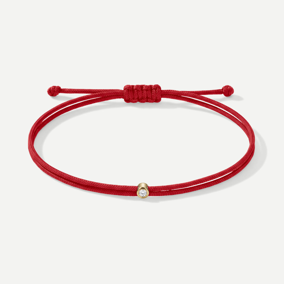 Double Eco-Cord Armband Rot – Gelb vergoldet