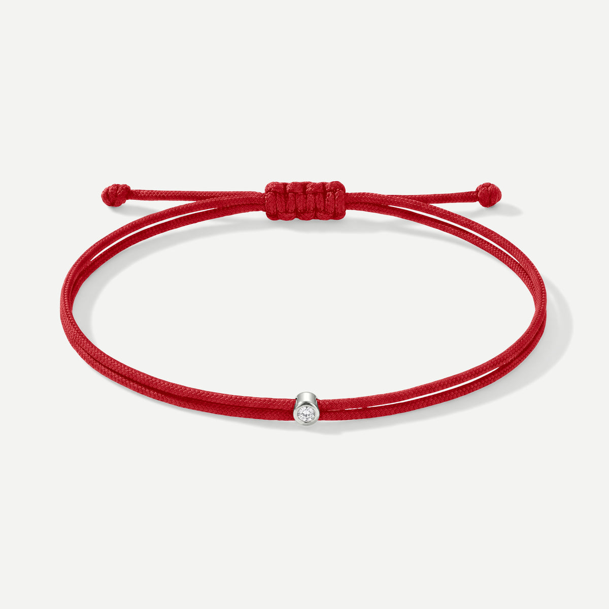 Double Eco-Cord Armband Rot – Silber