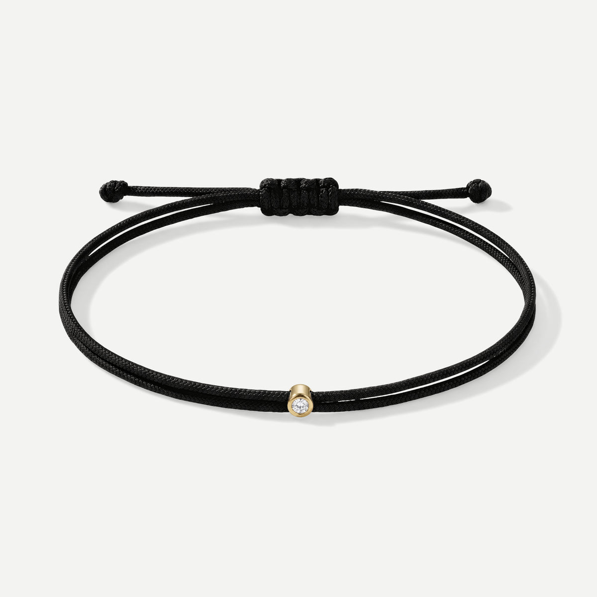 Double Eco-Cord Armband Schwarz – Gelb vergoldet