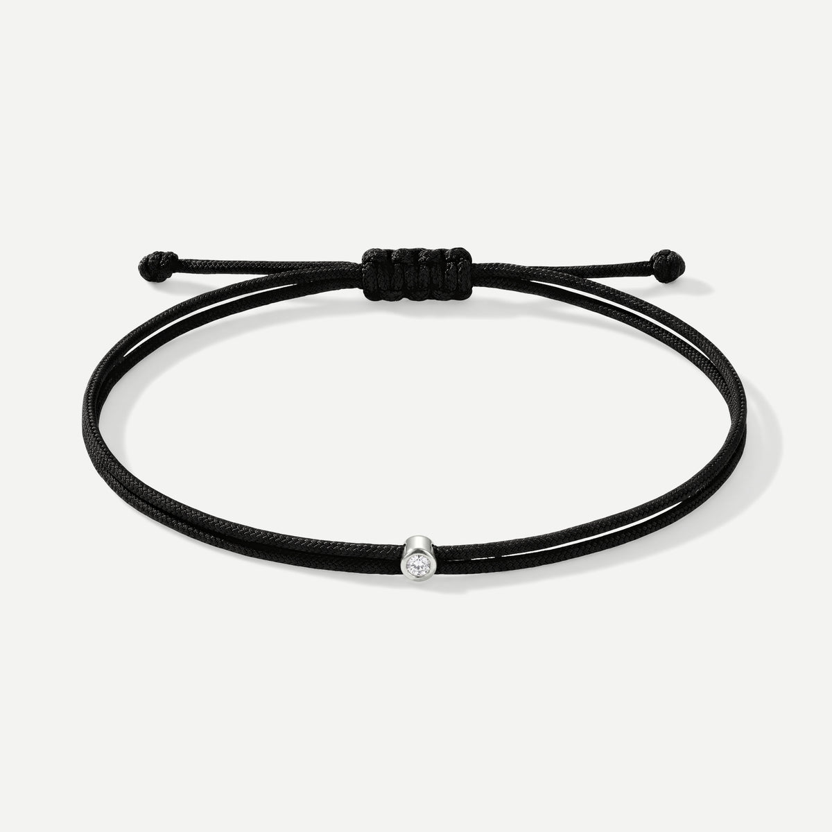 Double Eco-Cord Armband Schwarz – Silber