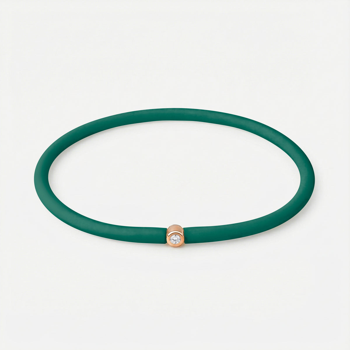 Rainbow Armband Flaschengrün – Rosé vergoldet