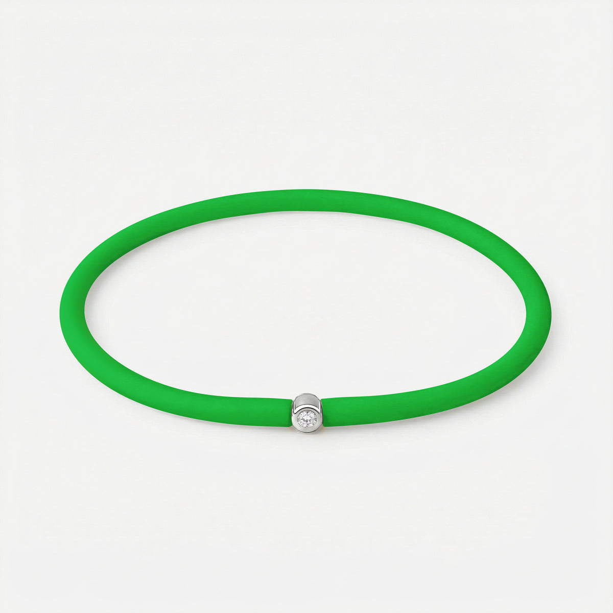 Rainbow Armband Apfelgrün – Silber